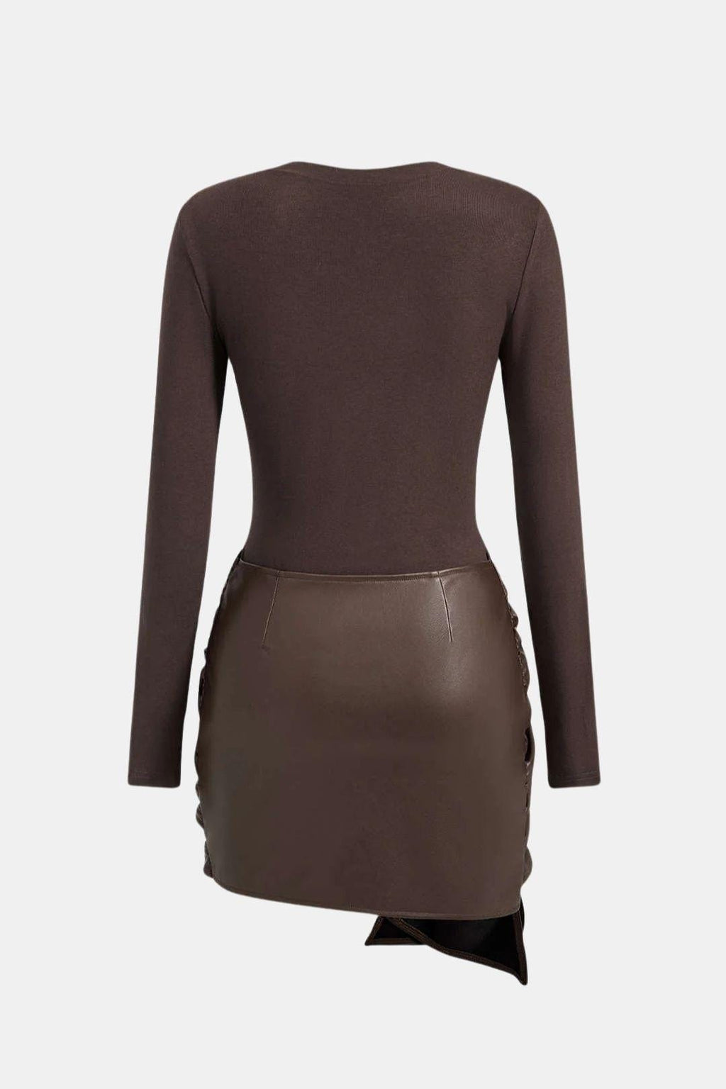 Brigitte – Elegant Patchwork Wrap Dress - Image 6