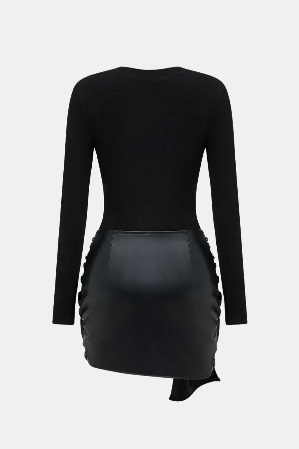 Brigitte – Elegant Patchwork Wrap Dress - Image 4