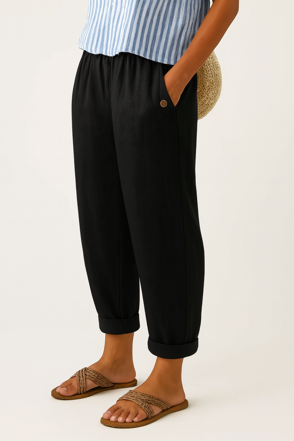 Anna – Relaxed Plain Summer Trousers - Image 7