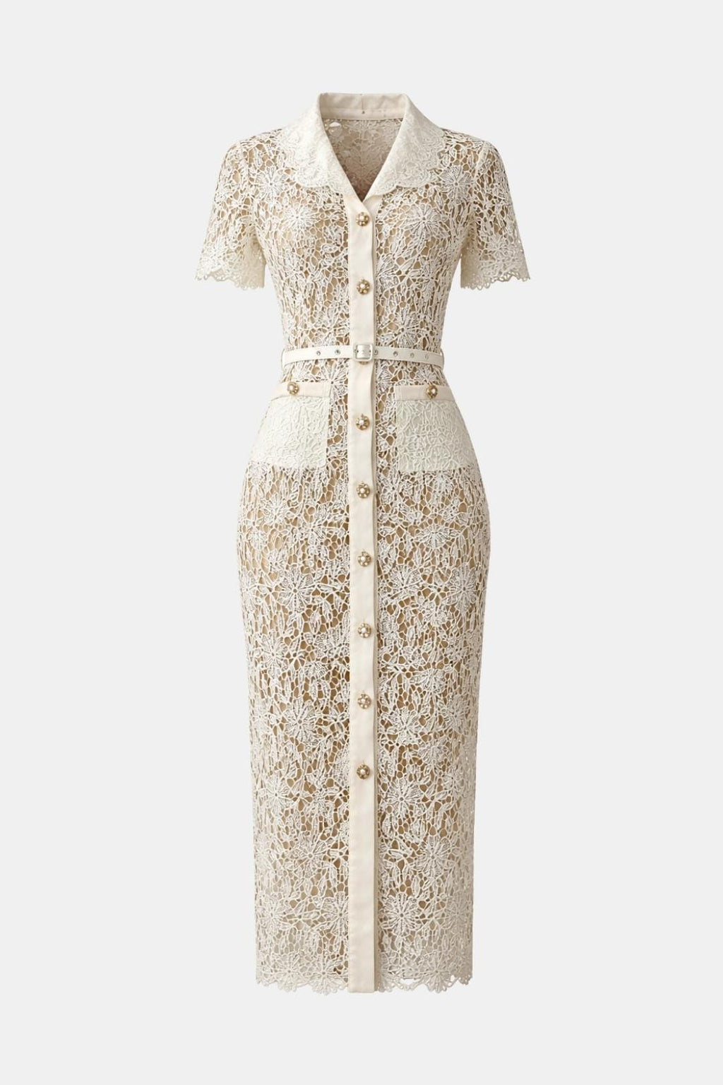 Gisela – V-Neck Embroidered Lace Dress - Image 7