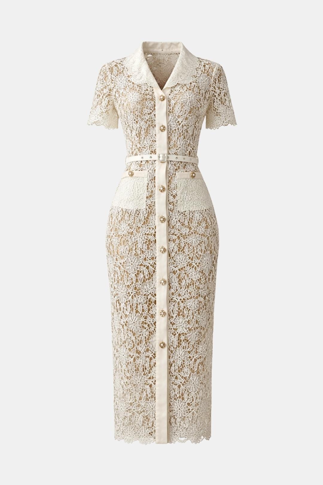 Gisela – V-Neck Embroidered Lace Dress - Image 7