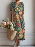 Franziska – Floral V-neckline Dress - Image 1