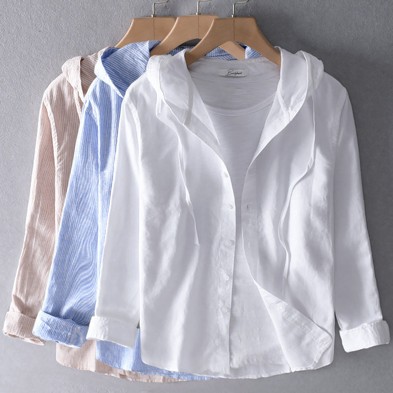 Hannah – Long Sleeve Hooded Blouse - Image 1