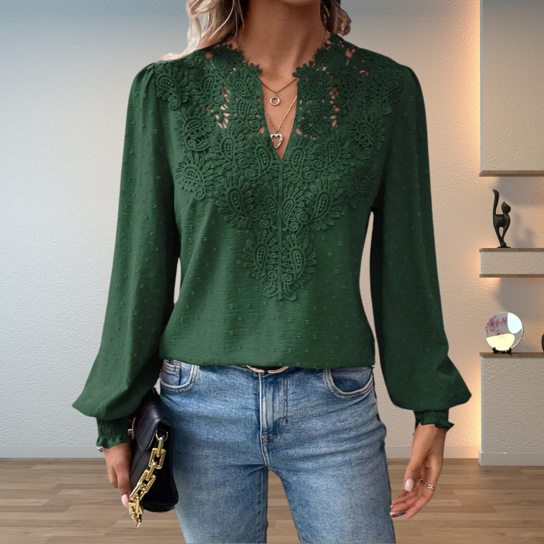 Stella – Elegant Lightweight Lace Detail Blouse - Image 4
