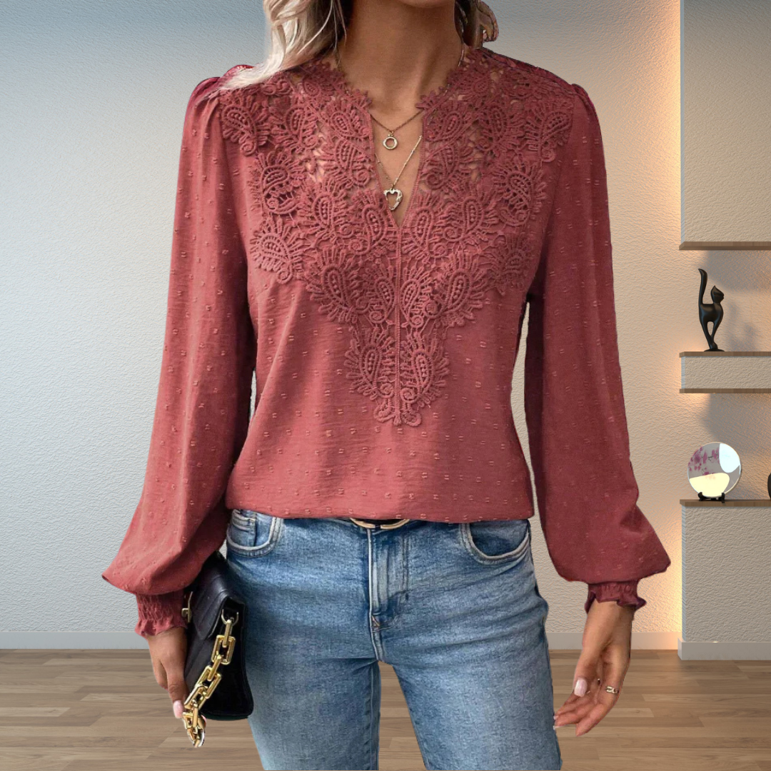 Stella – Elegant Lightweight Lace Detail Blouse - Image 6