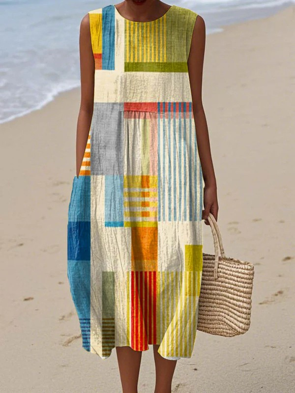 Kerstin – Casual Geometric Summer Dress - Image 1