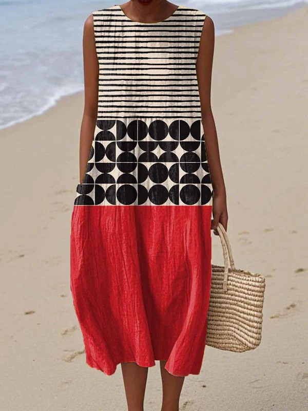 Yvonne – Stylish Colorblock  Summer Dress - Image 1