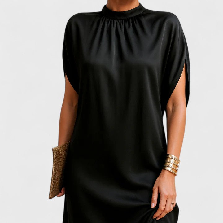 Livia – High Neck Short Sleeved Dress - Image 2