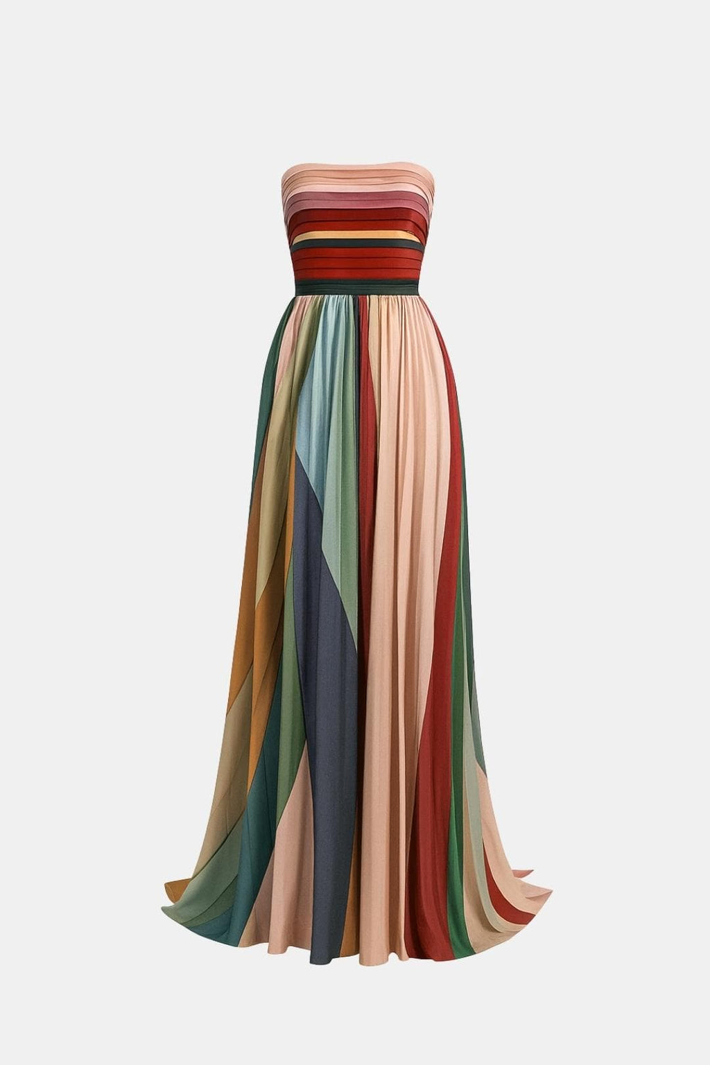 Daniela – Elegant Strapless Pleated Dress - Image 3