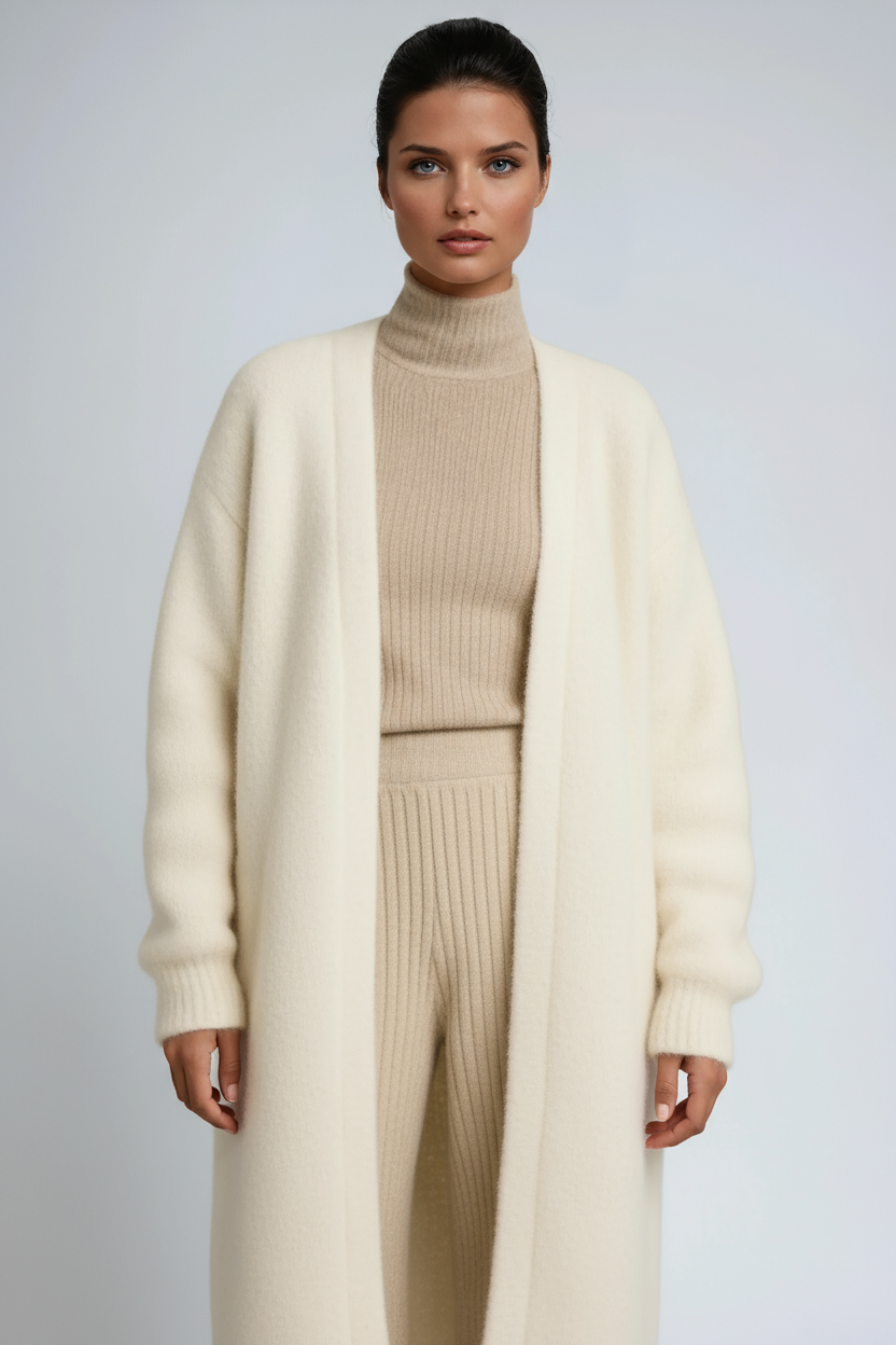 Longline Jacket Women's Soft Textured Finish with Open Front - Image 6