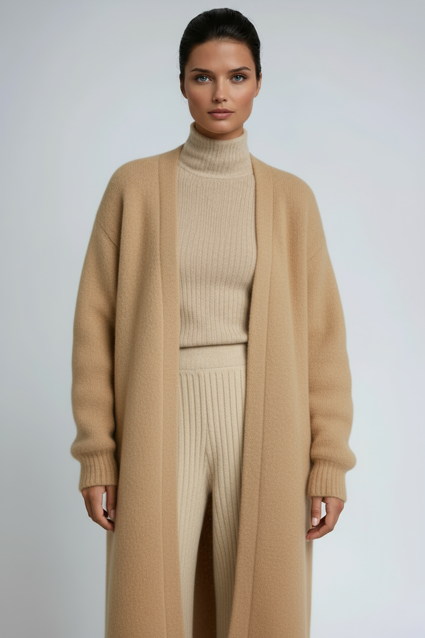 Longline Jacket Women's Soft Textured Finish with Open Front - Image 7