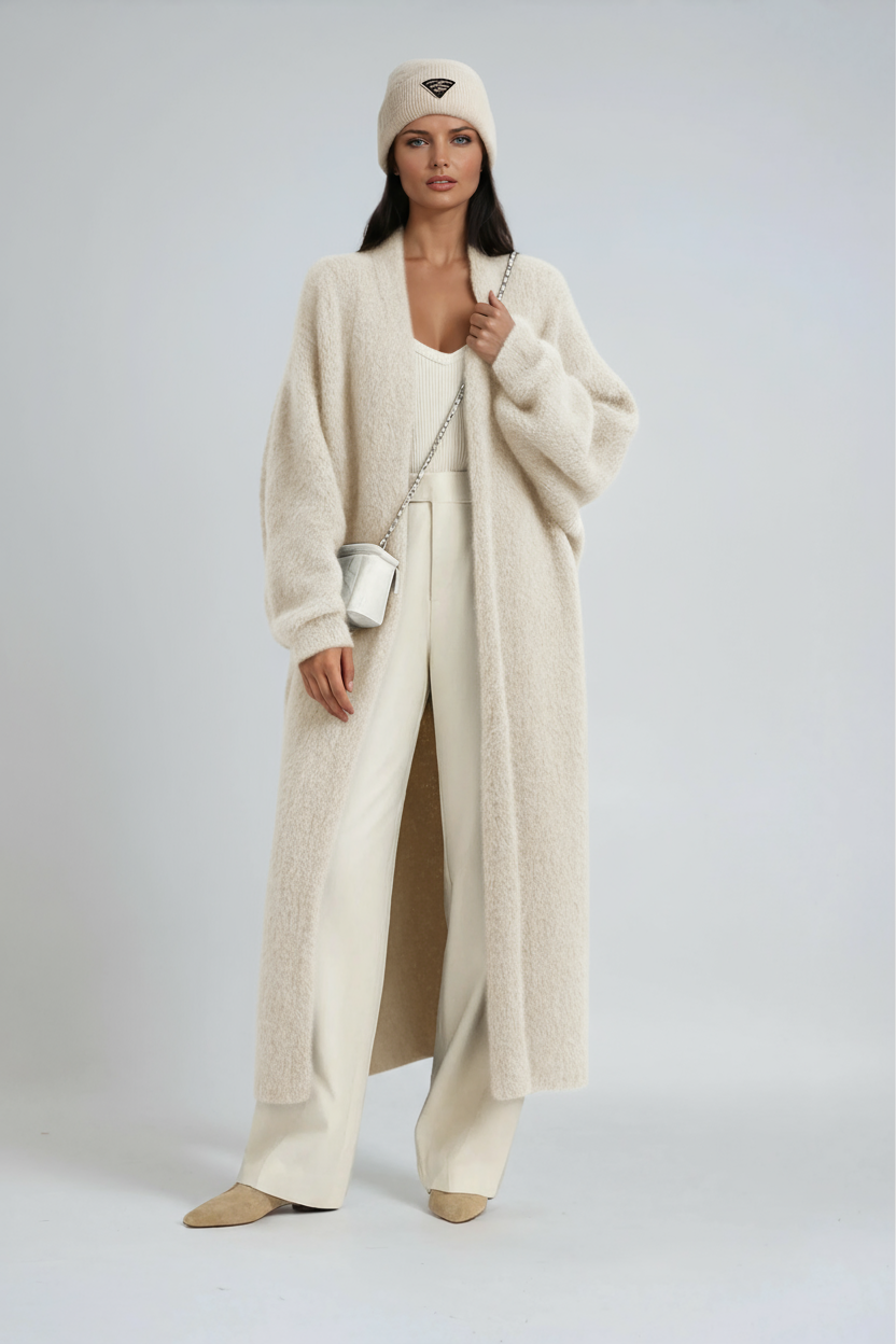 Longline Jacket Women's Soft Textured Finish with Open Front - Image 3