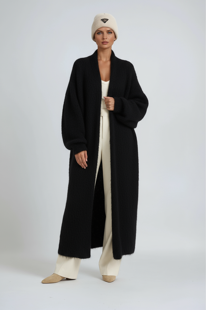 Longline Jacket Women's Soft Textured Finish with Open Front - Image 5