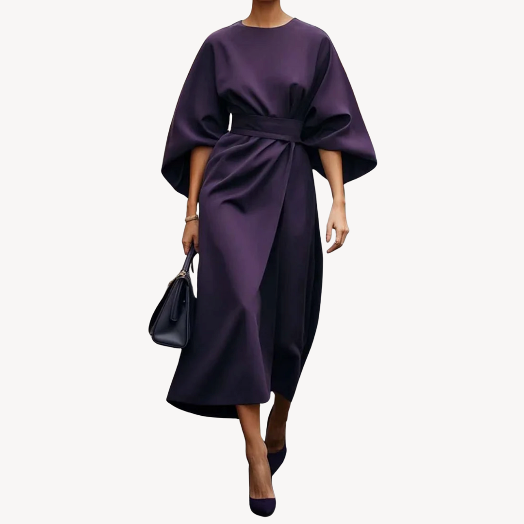 Wrap Dress Women's Elegant Cut with Statement Sleeves - Image 7