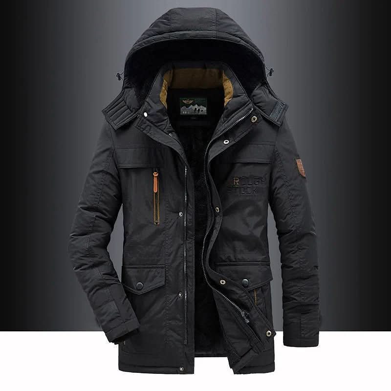 Men's Padded Jacket with Detachable Hood and Fleece Lining - J&B; - 2 - Elvaroza.com