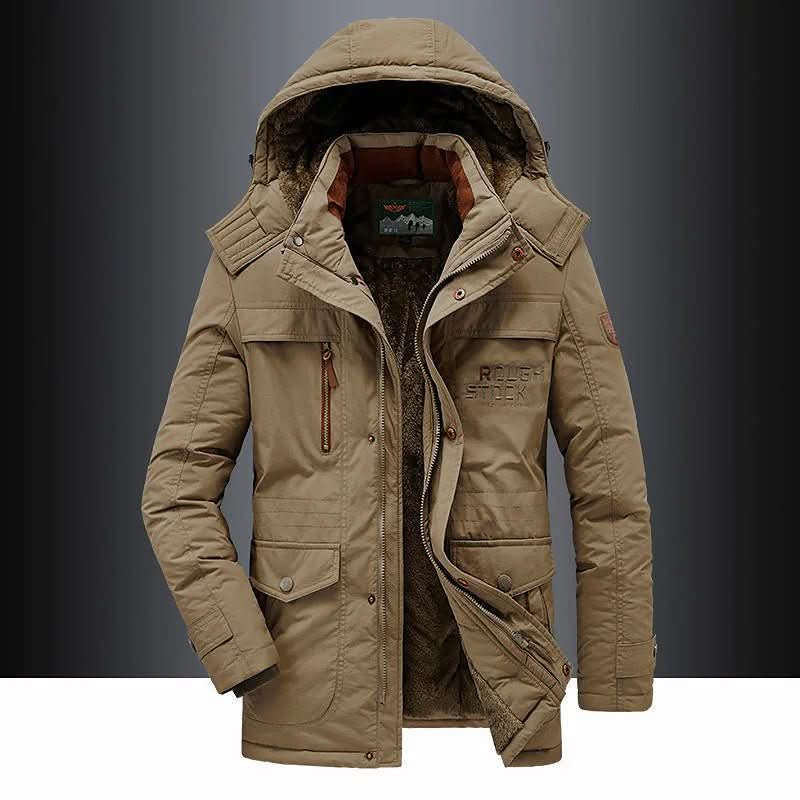 Men's Padded Jacket with Detachable Hood and Fleece Lining - J&B; - 3 - Elvaroza.com