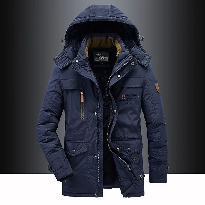 Men's Padded Jacket with Detachable Hood and Fleece Lining - J&B; - 4 - Elvaroza.com