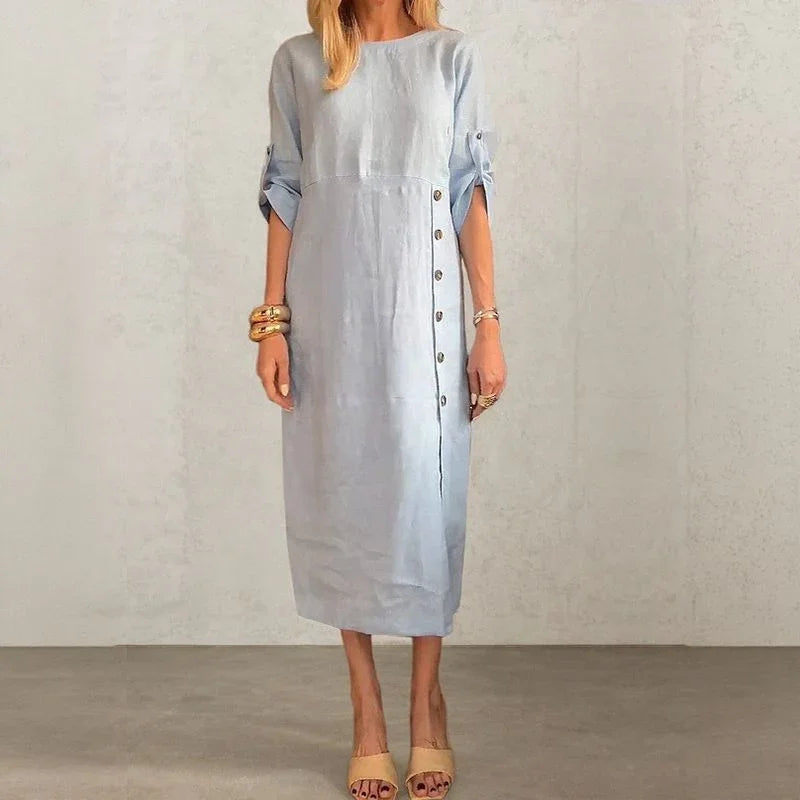 Mara – Elegant Side Button Dress - Image 6