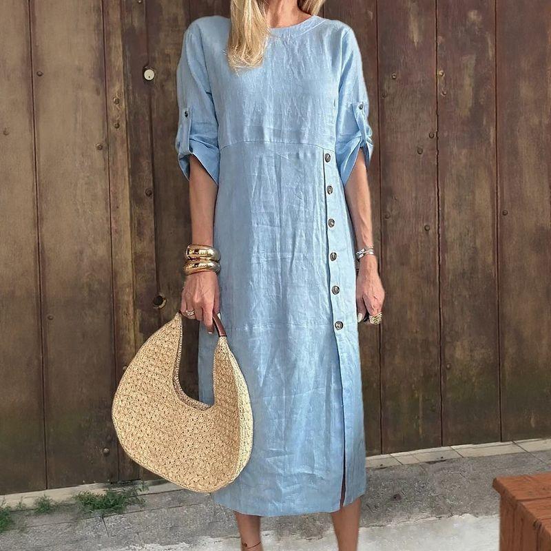 Mara – Elegant Side Button Dress - Image 7