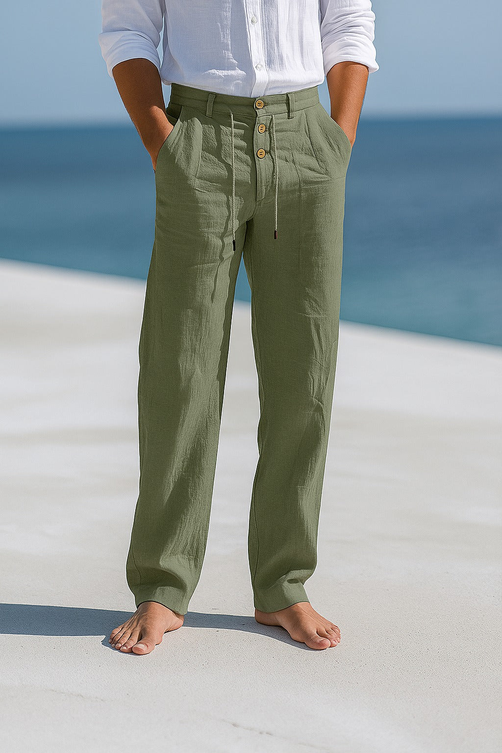 Linen Trousers Men - Relaxed Fit with Drawstring Waist - Image 5