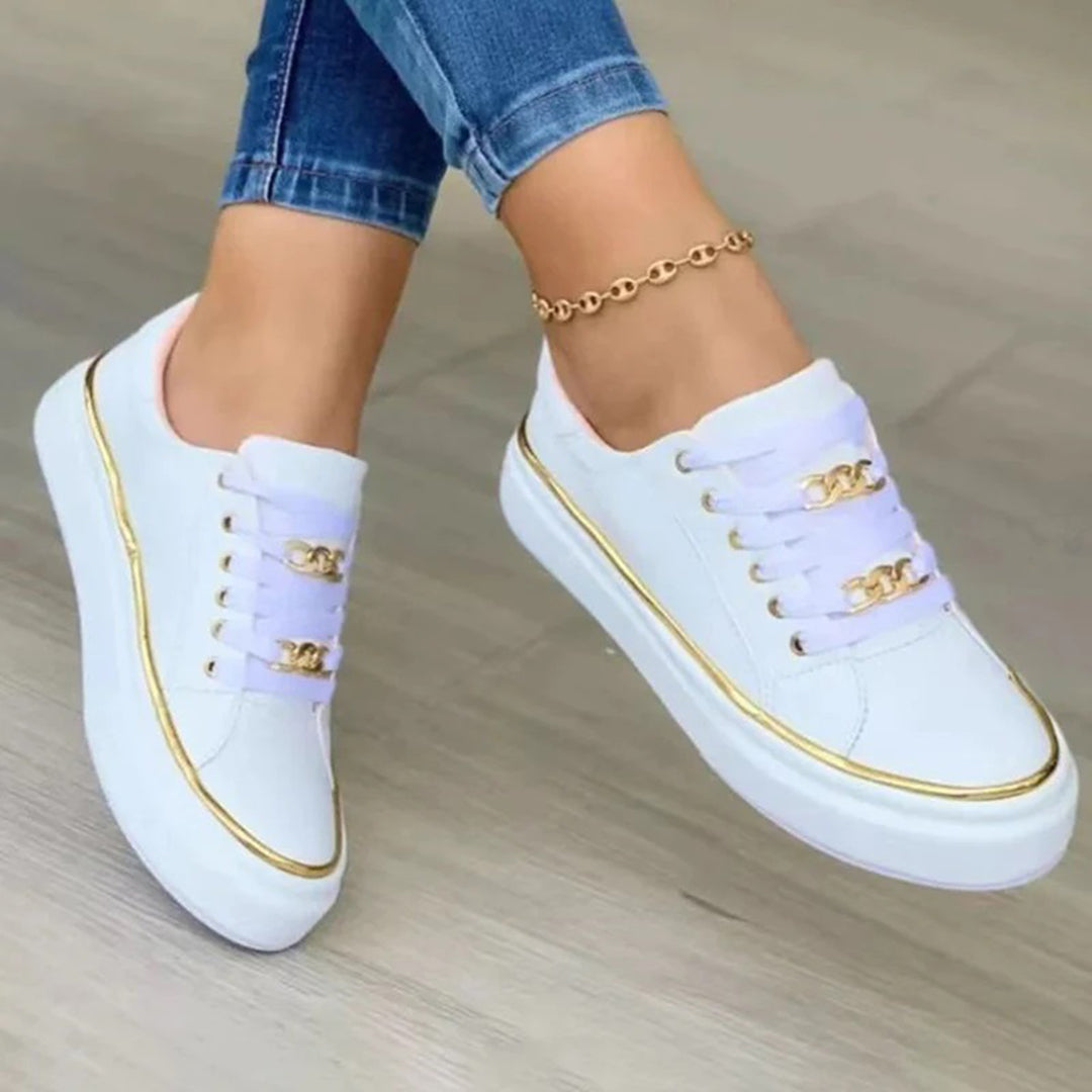 Sophia – Refined Gold Detail Sneakers - Image 4