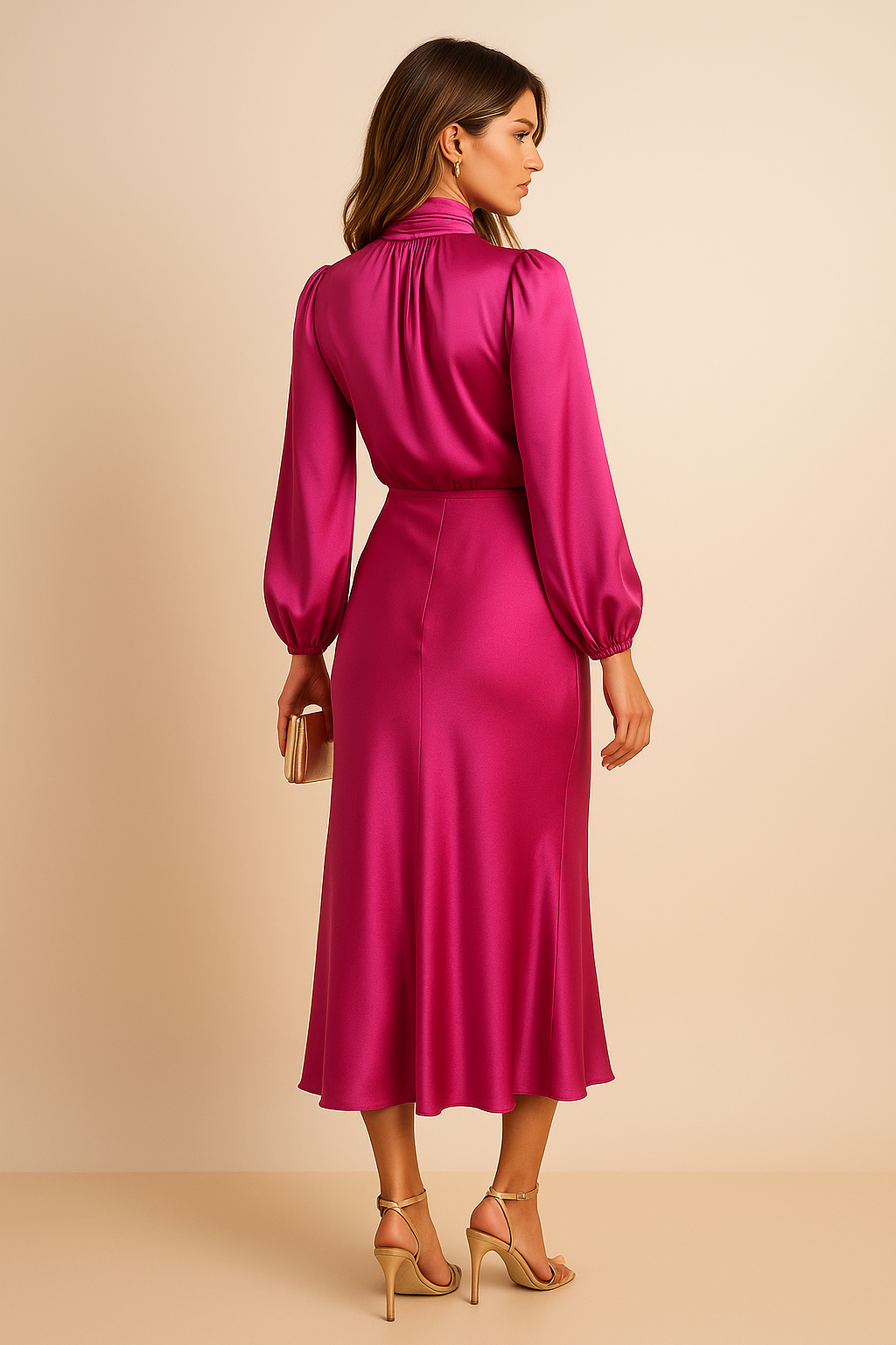 Clara – Elegant High Waist Silhouette Dress - Image 8