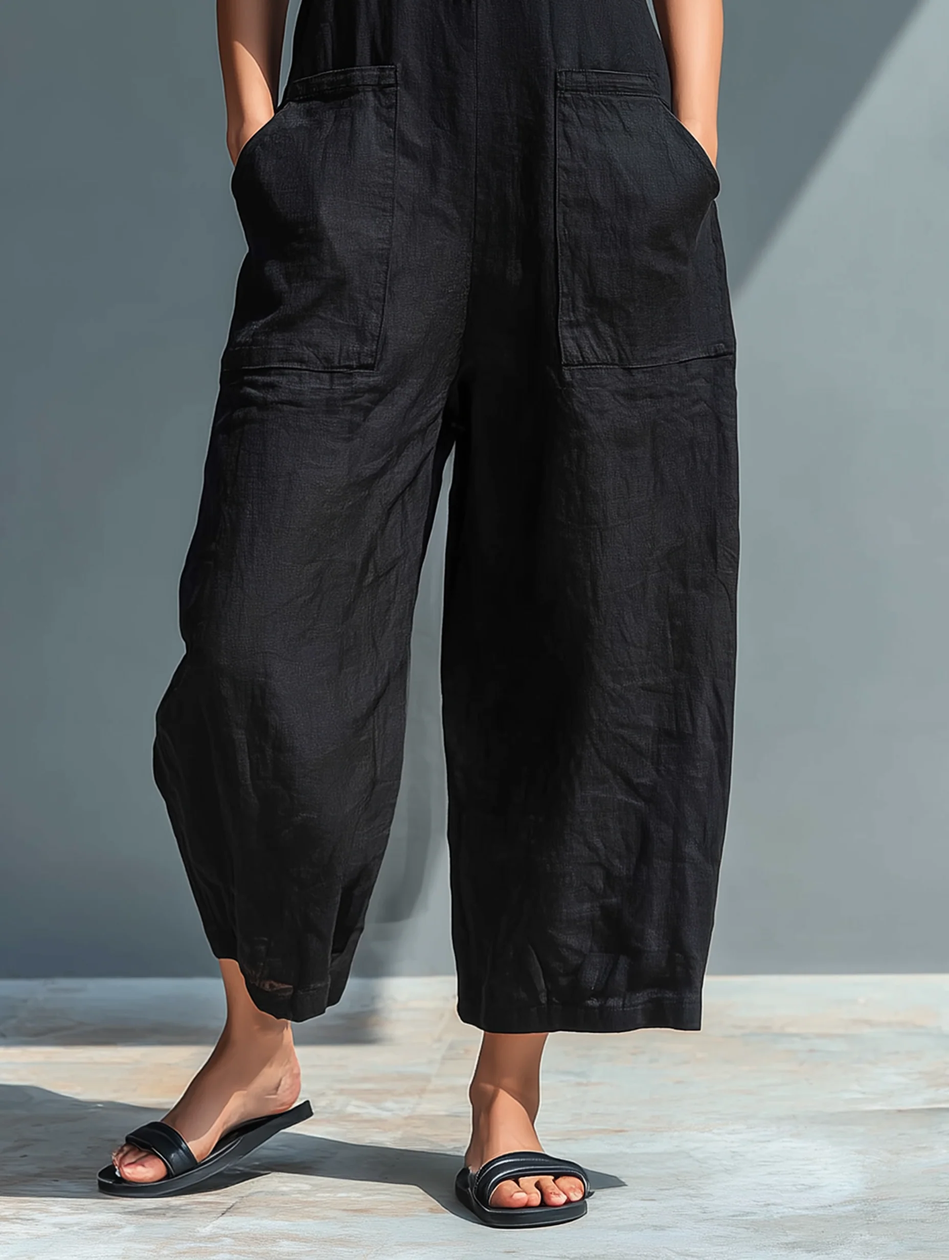 Wide Leg Jumpsuit Women Button-Up Look - Image 4