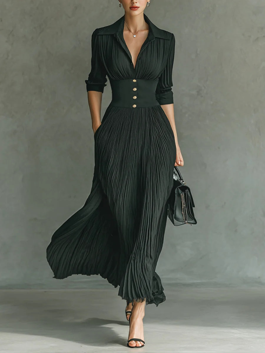 Helga – Women Chic Fitted Waist Dress - Image 1