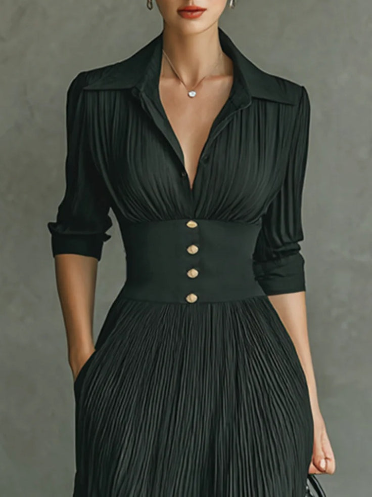 Helga – Women Chic Fitted Waist Dress - Image 3
