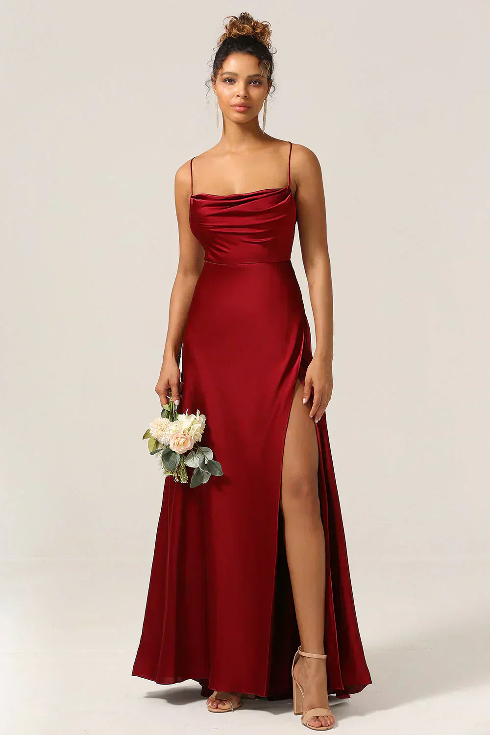 Sabine – Cowl Neck with Side Slit Dress - Image 9