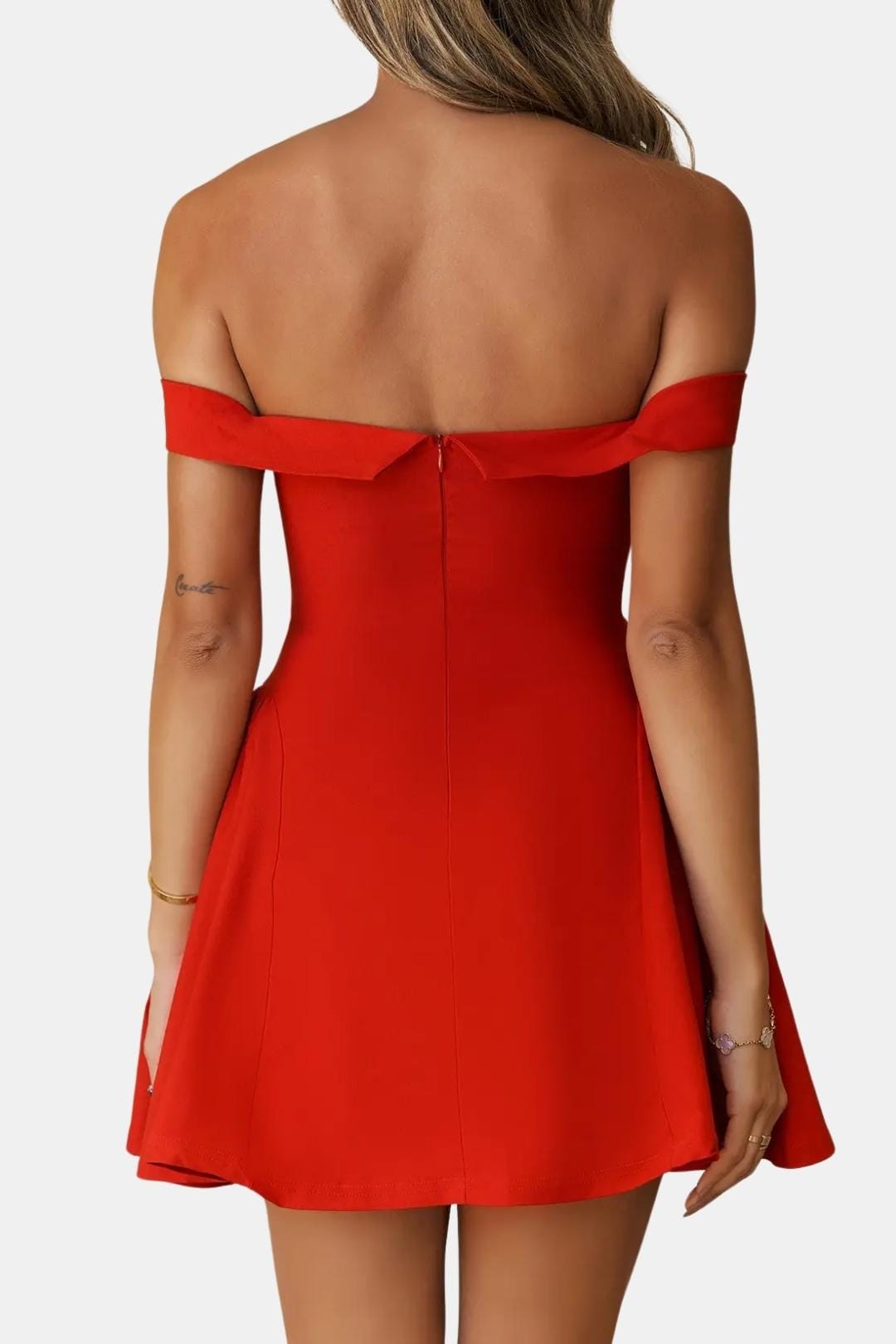 Emilia – Off-Shoulder Sculpted Dress - Image 2