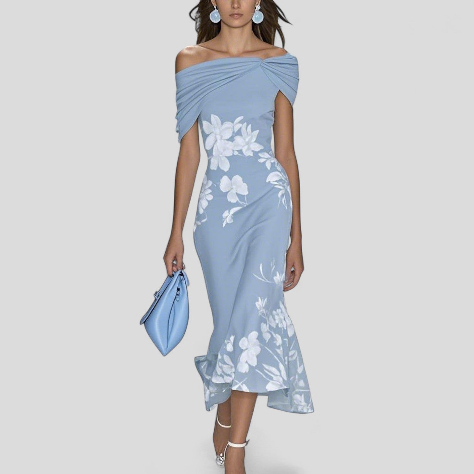 Lila – Women Floral Print Evening Dress - Image 2