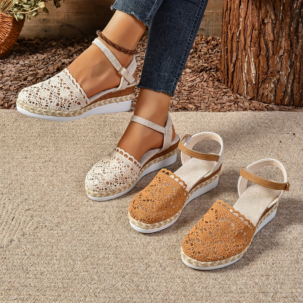 Annika – Women Crochet Wedge Sandals - Image 4