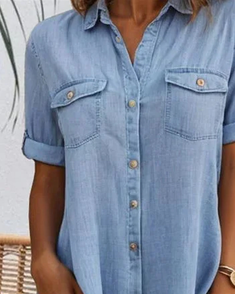 Nicole – Women Denim Button-Up Dress - Image 4