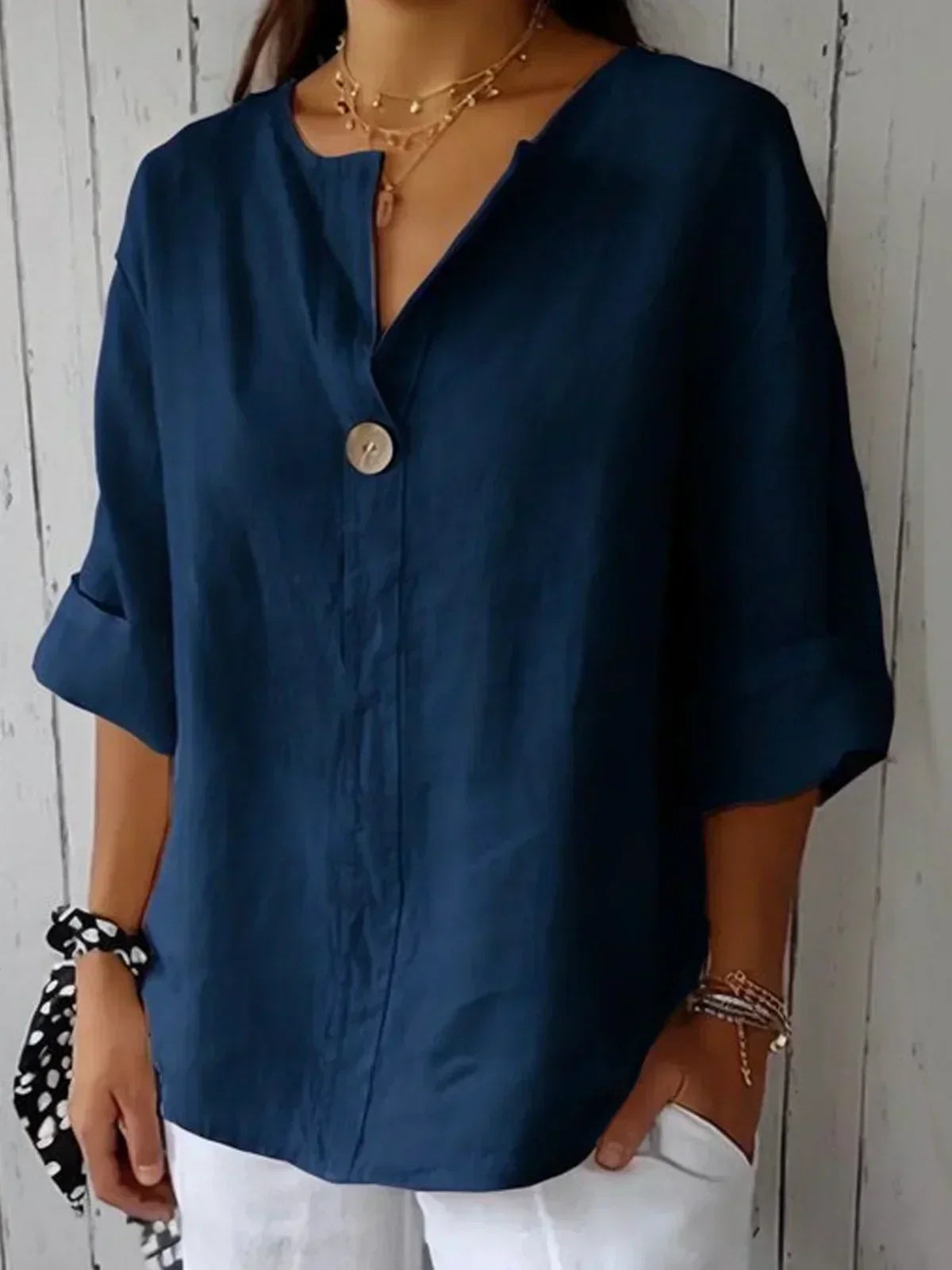 Melanie – Women’s Casual V-Neck Blouse - Image 2