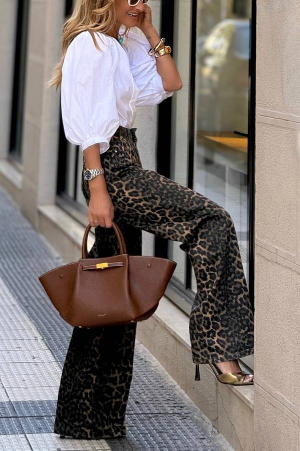 Charlotte –  Wild Feel leopard High Waist Wide Leg Trousers - Image 4