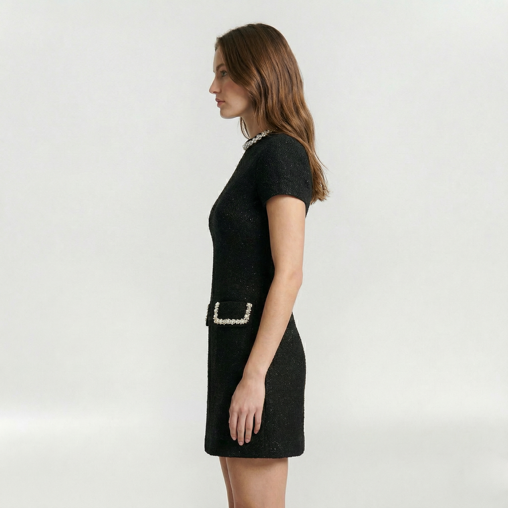 Franziska – Elegant with Pearl Trim Dress - Image 3
