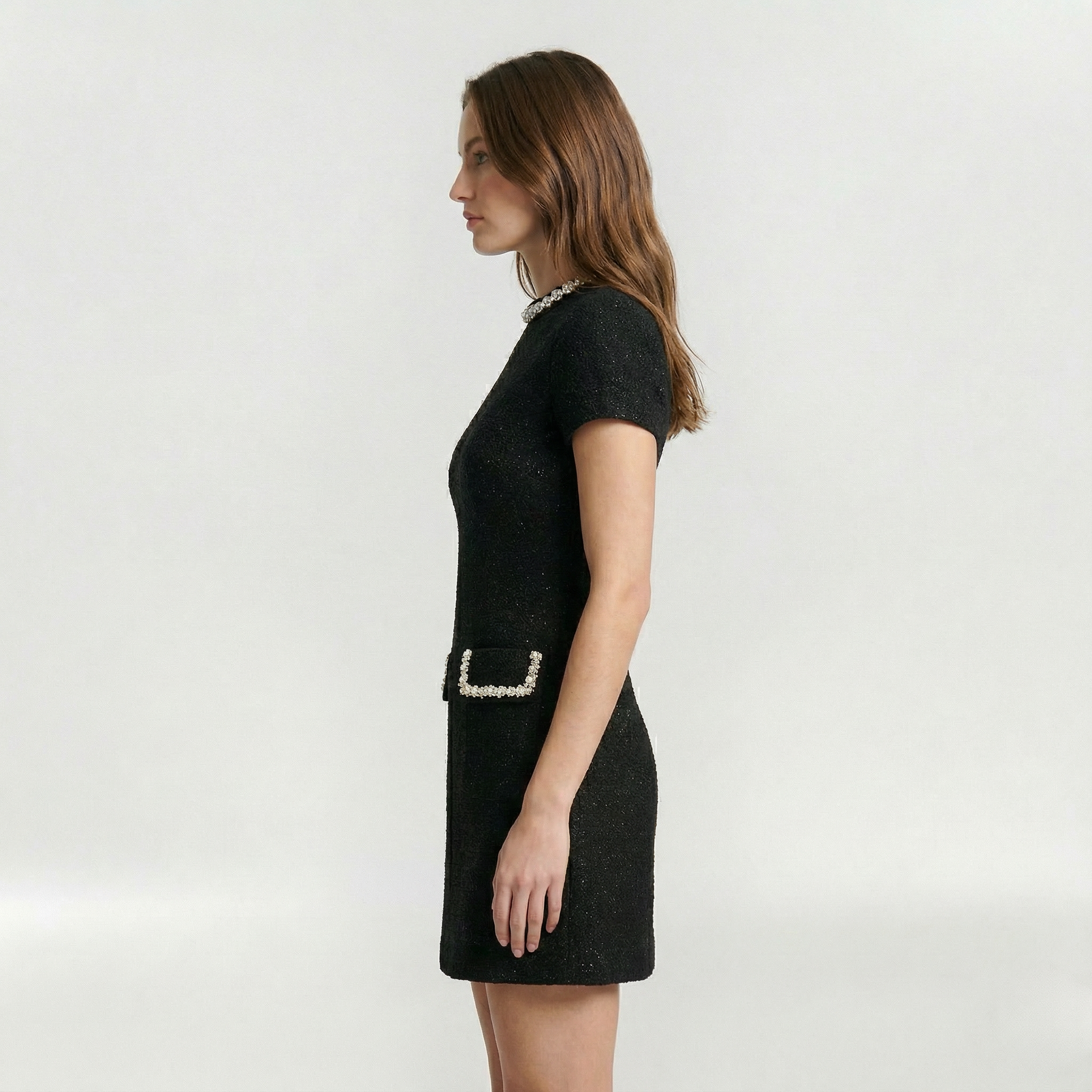 Franziska – Elegant with Pearl Trim Dress - Image 3