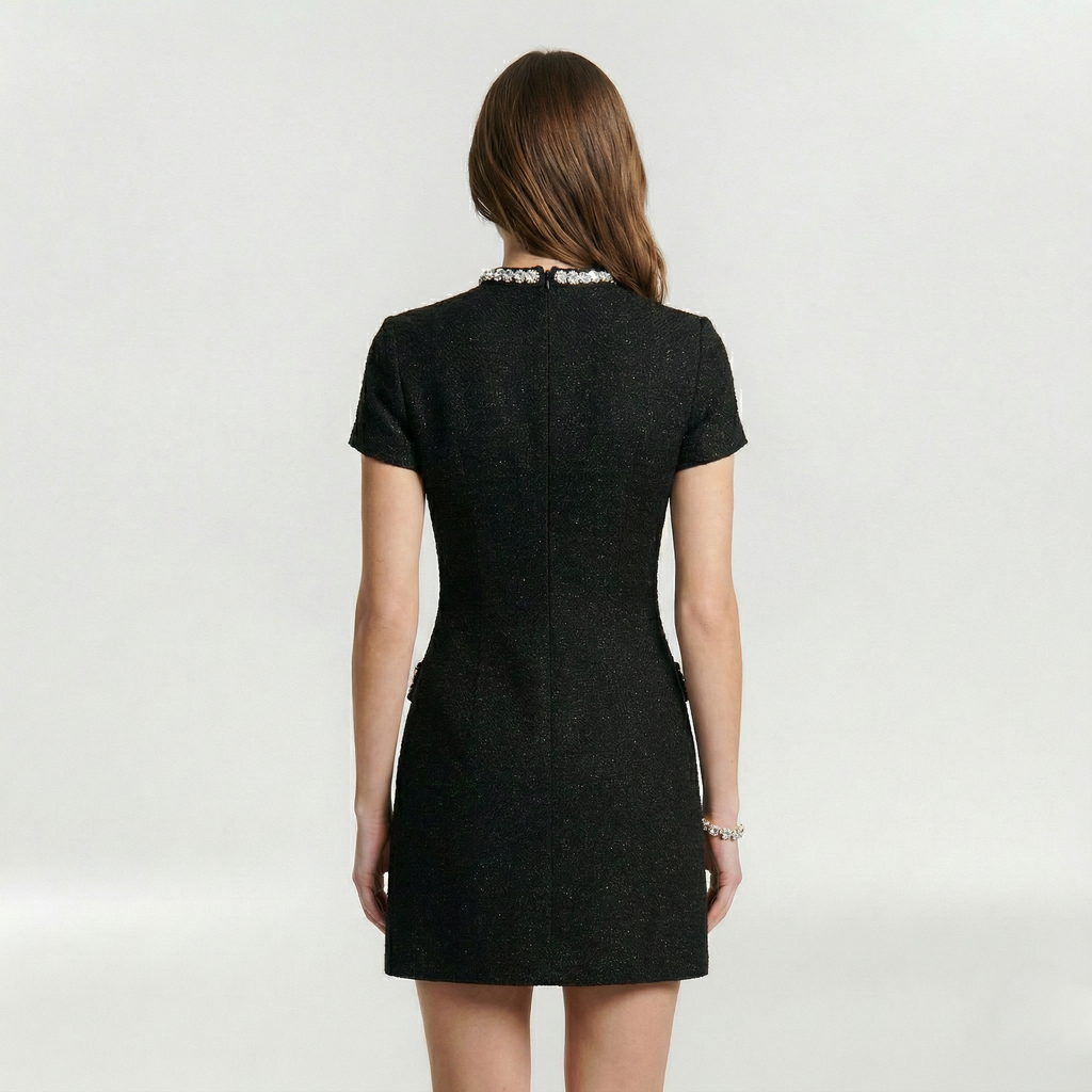 Franziska – Elegant with Pearl Trim Dress - Image 4