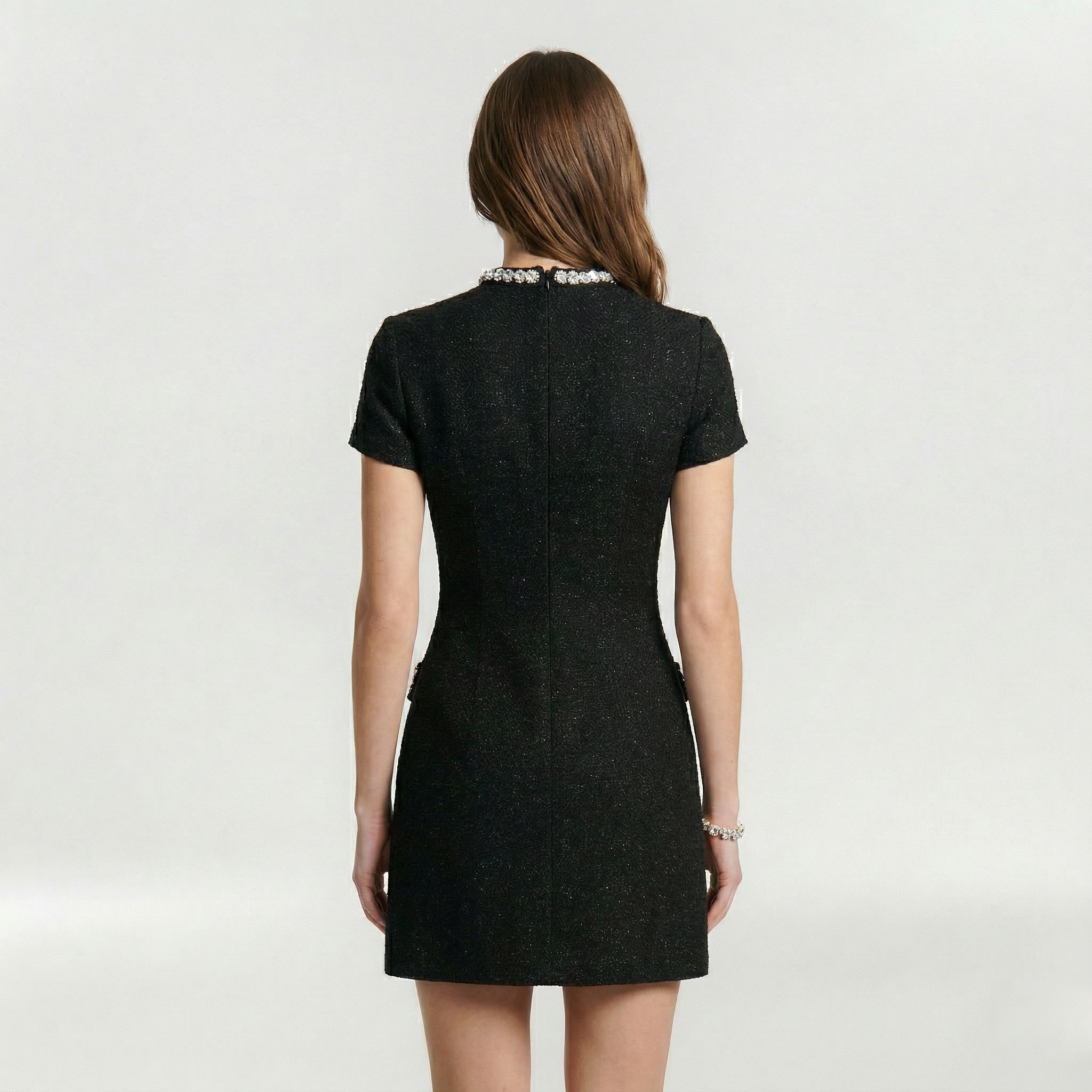 Franziska – Elegant with Pearl Trim Dress - Image 4