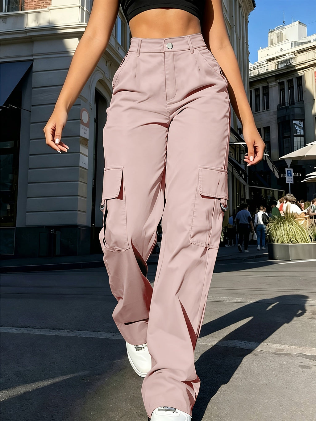 Cargo Pants Women's High Waisted with Pockets - Image 4