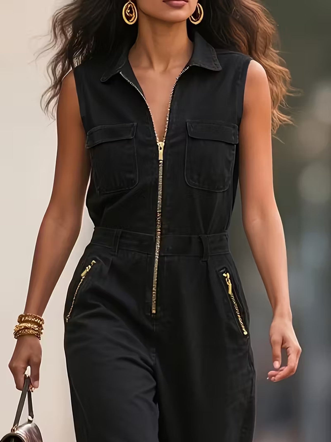 Christa – Sleeveless Zip-Up Jumpsuit - Image 4