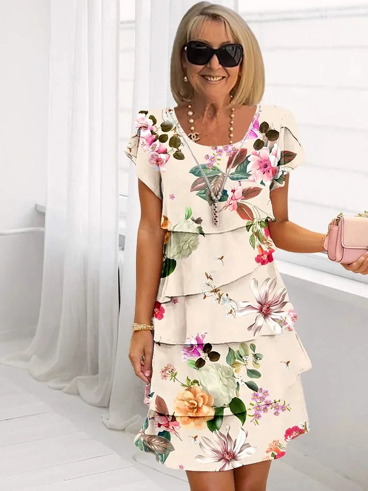 Ilka – Ruffled Floral Pleated Dress - Image 4