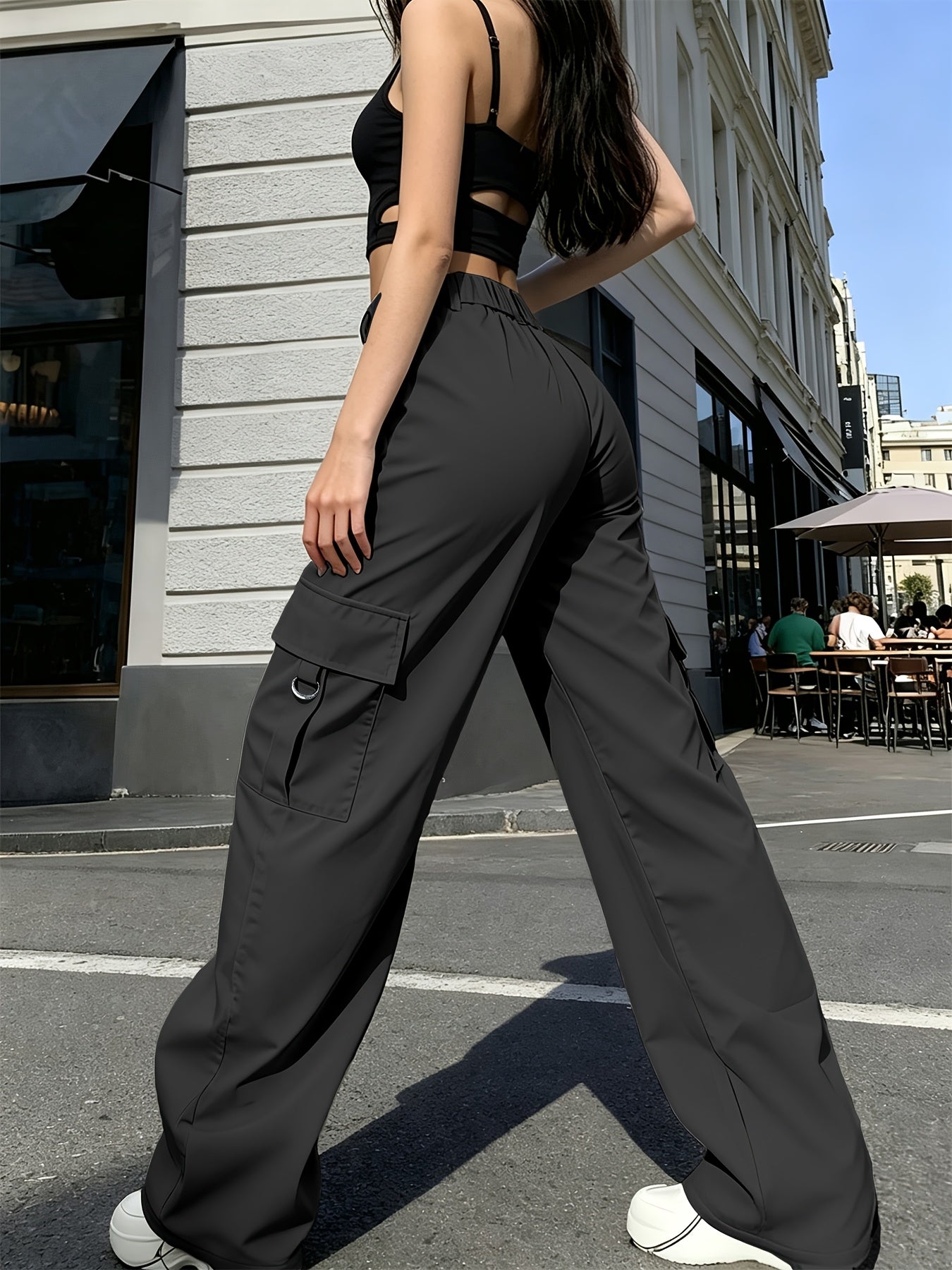 Cargo Pants Women's High Waisted with Pockets - Image 7
