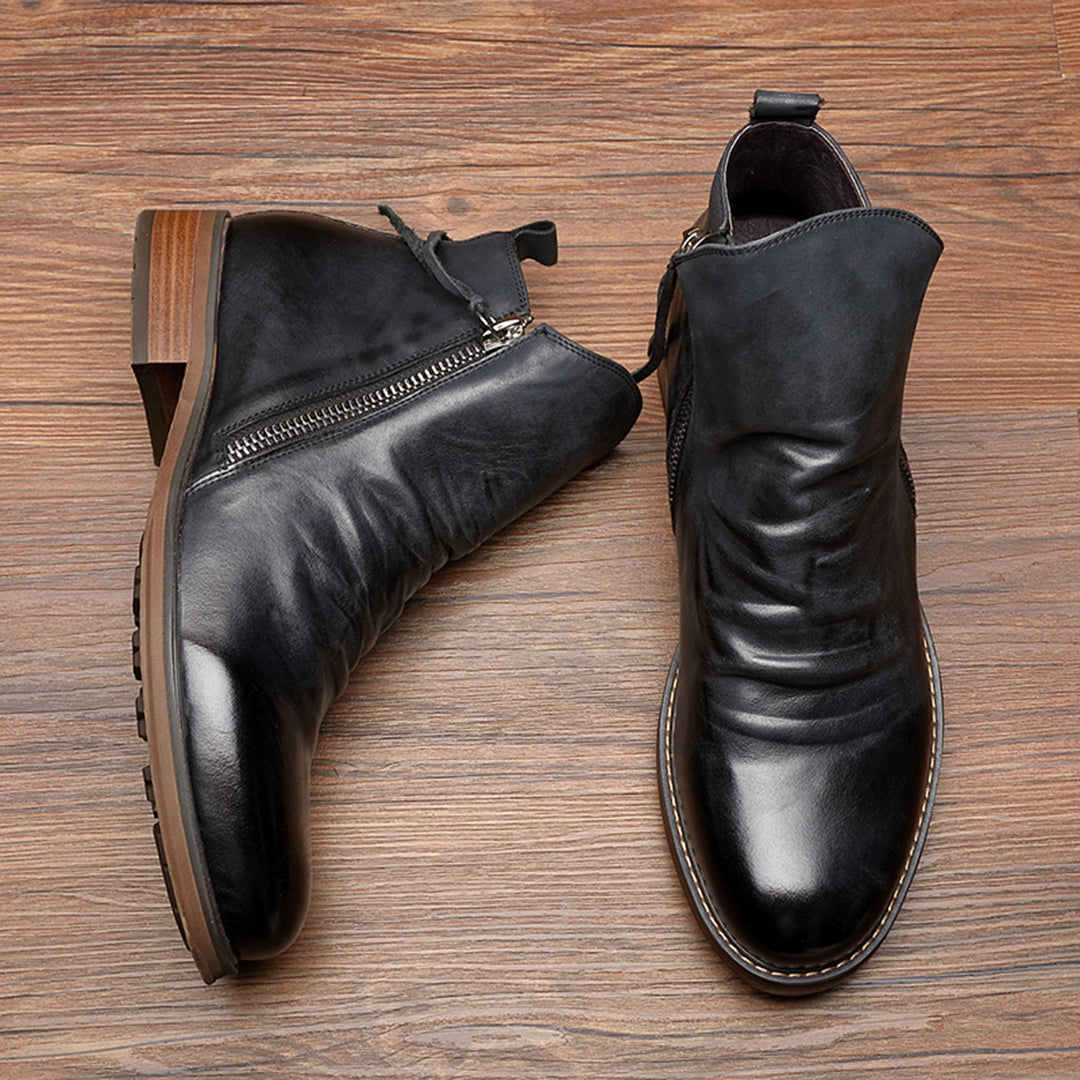 Men's Ankle Boots with a Zipper and a Soft Fit - J&B; - 2 - Elvaroza.com