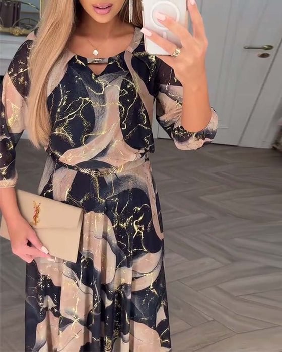 Anja – Elegant Floral Chiffon Dress - Image 4