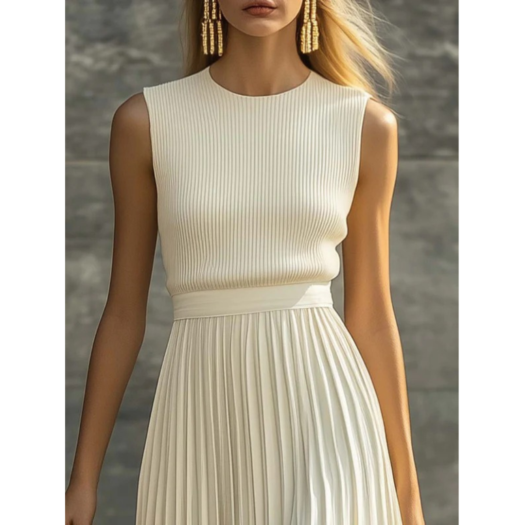 Maxi Dress Women's Pleated Design with Elegant Silhouette - Image 4