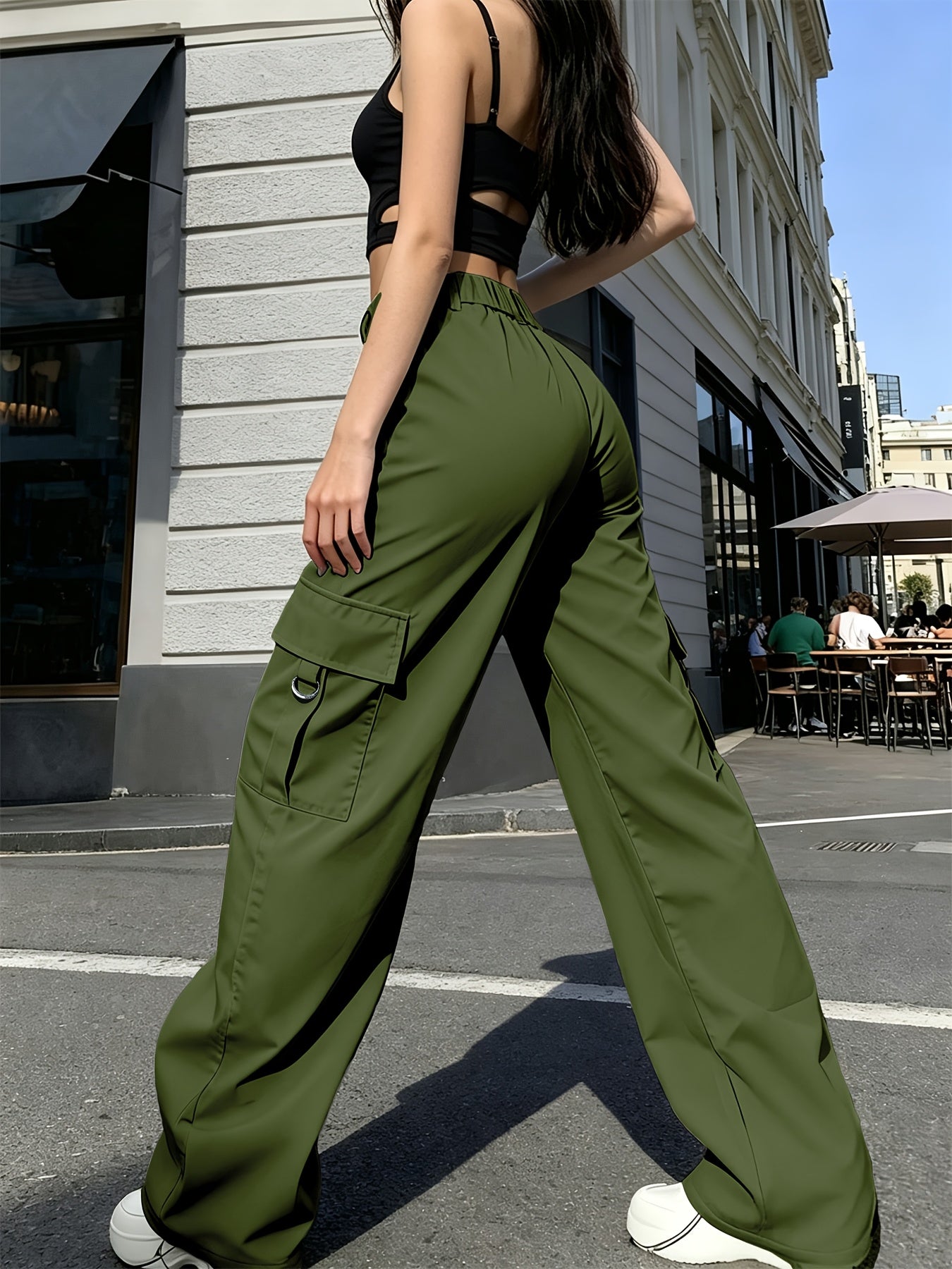 Cargo Pants Women's High Waisted with Pockets - Image 6