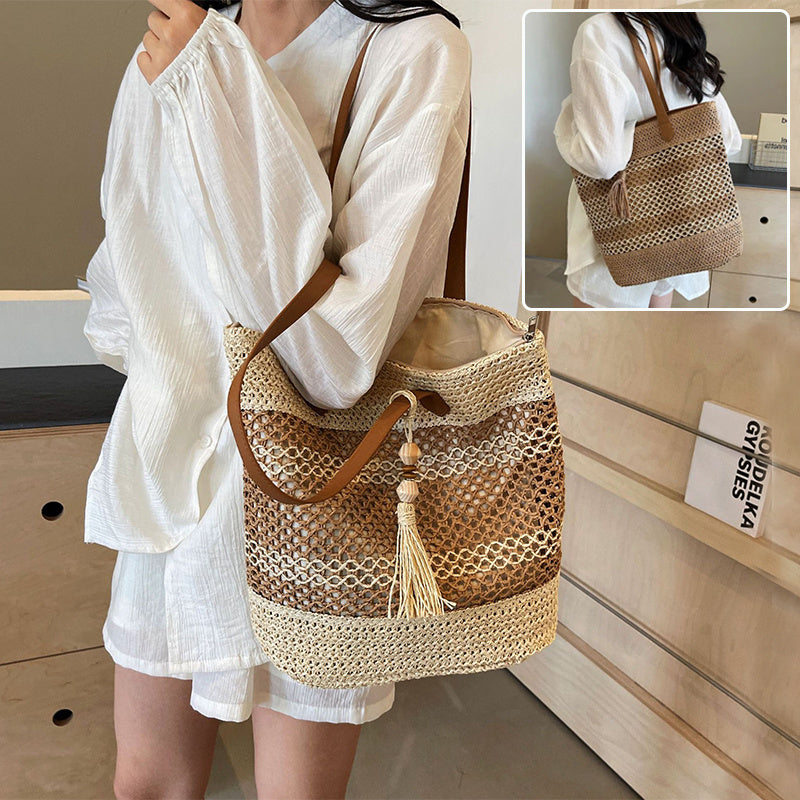 Mara – Stylish Woven Beach Bag - Image 1