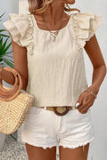 Luisa – Ruffled Cap Sleeve Blouse - Image 2